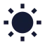 Sun icon with solid sharp style