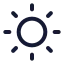 Sun icon with stroke rounded style
