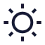 Sun icon with stroke sharp style