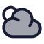 Suncloud icon with duotone rounded style