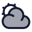 Suncloud icon with duotone rounded style