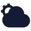 Suncloud icon with solid sharp style