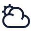 Suncloud icon with stroke sharp style