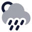 Suncloudangledrain icon with bulk rounded style