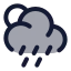 Suncloudangledrain icon with duotone rounded style