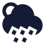 Suncloudangledrain icon with solid sharp style