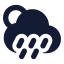 Suncloudangledrain icon with solid standard style