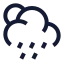 Suncloudangledrain icon with stroke sharp style