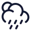 Suncloudangledrain icon with stroke standard style