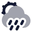 Suncloudangledrain icon with bulk rounded style