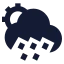 Suncloudangledrain icon with solid sharp style