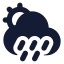 Suncloudangledrain icon with solid standard style