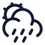 Suncloudangledrain icon with stroke rounded style