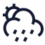 Suncloudangledrain icon with stroke sharp style