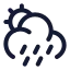 Suncloudangledrain icon with stroke standard style