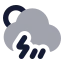 Suncloudangledrainzap icon with bulk rounded style