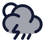 Suncloudangledrainzap icon with duotone rounded style