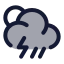Suncloudangledrainzap icon with duotone standard style