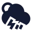 Suncloudangledrainzap icon with solid sharp style