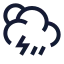Suncloudangledrainzap icon with stroke sharp style
