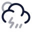 Suncloudangledrainzap icon with twotone rounded style