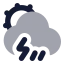 Suncloudangledrainzap icon with bulk rounded style