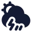 Suncloudangledrainzap icon with solid standard style