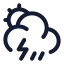 Suncloudangledrainzap icon with stroke standard style