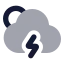 Suncloudangledzap icon with bulk rounded style