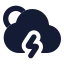 Suncloudangledzap icon with solid rounded style