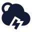 Suncloudangledzap icon with solid sharp style