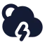Suncloudangledzap icon with solid standard style