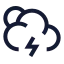 Suncloudangledzap icon with stroke sharp style