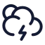 Suncloudangledzap icon with stroke standard style