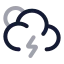 Suncloudangledzap icon with twotone rounded style