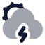 Suncloudangledzap icon with bulk rounded style