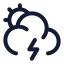 Suncloudangledzap icon with stroke standard style