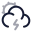 Suncloudangledzap icon with twotone rounded style
