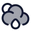 Suncloudbigrain icon with duotone rounded style