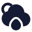 Suncloudbigrain icon with solid rounded style