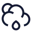 Suncloudbigrain icon with stroke sharp style