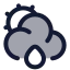 Suncloudbigrain icon with duotone rounded style