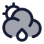 Suncloudbigrain icon with duotone standard style