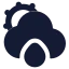 Suncloudbigrain icon with solid rounded style