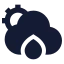 Suncloudbigrain icon with solid sharp style