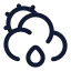 Suncloudbigrain icon with stroke rounded style