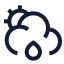 Suncloudbigrain icon with stroke sharp style
