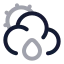 Suncloudbigrain icon with twotone rounded style
