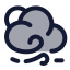 Suncloudfastwind icon with duotone rounded style