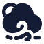Suncloudfastwind icon with solid rounded style